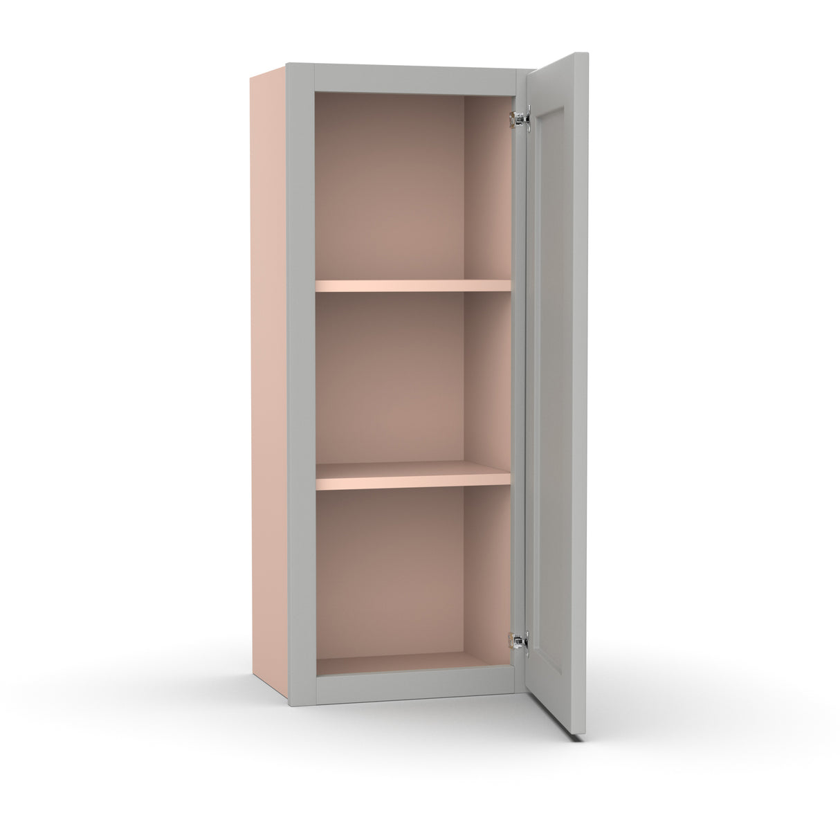 Liberty Shaker Ashen - 15 Inch Height Single Door Wall Cabinet - 15" Width x 36" Height x 12" Depth