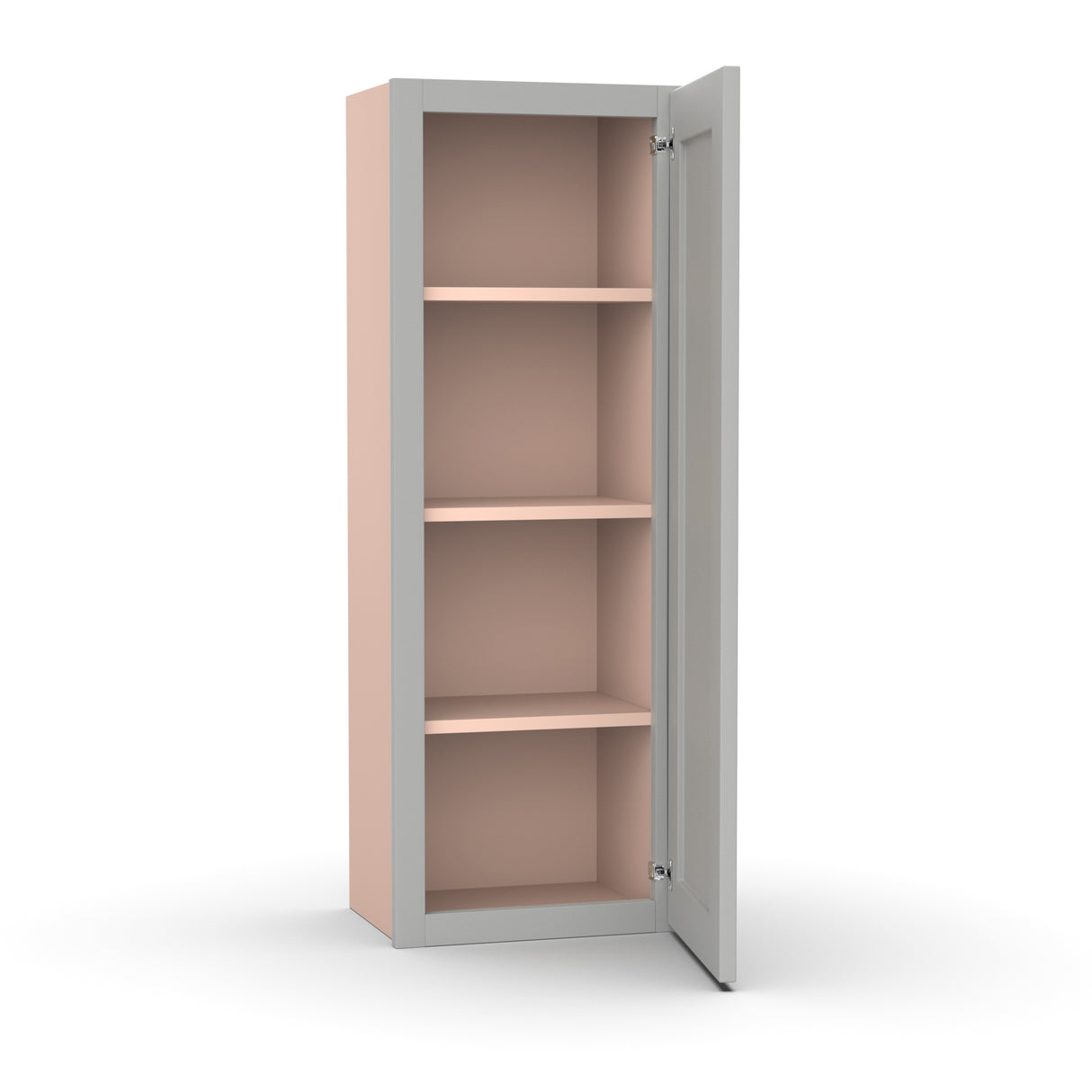 Liberty Shaker Ashen - 15 Inch Height Single Door Wall Cabinet - 15" Width x 42" Height x 12" Depth