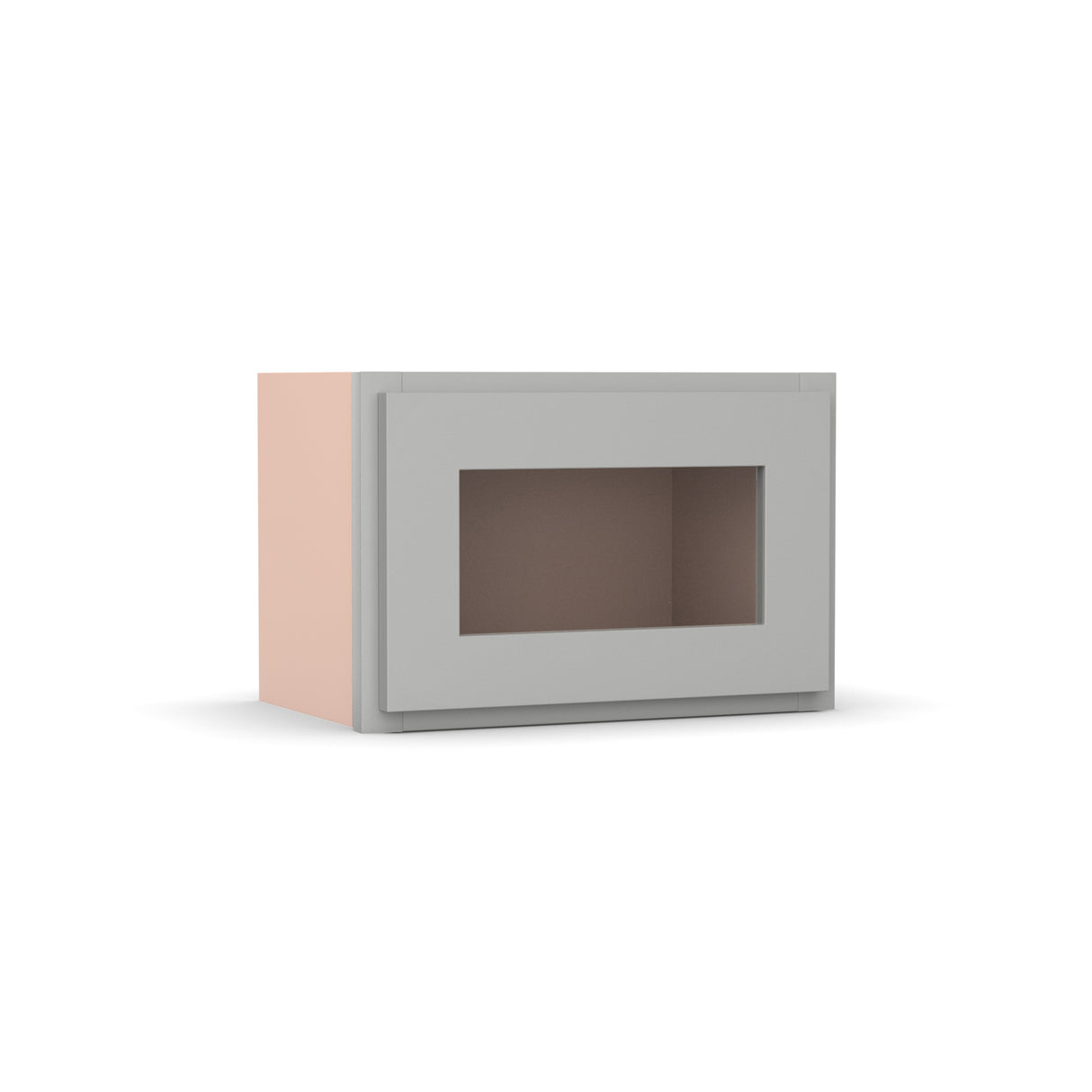 Liberty Shaker Ashen - 18 Inch Single Glass Door Wall Cabinet - 18" Width x 12" Height x 12" Depth