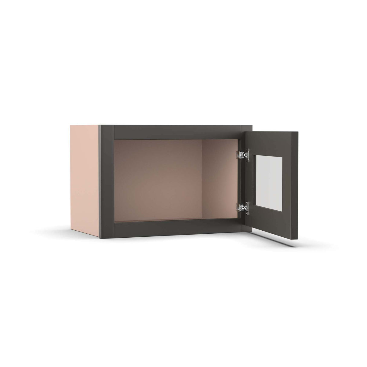 Liberty Shaker Grey - 18 Inch Single Glass Door Wall Cabinet - 18" Width x 12" Height x 12" Depth