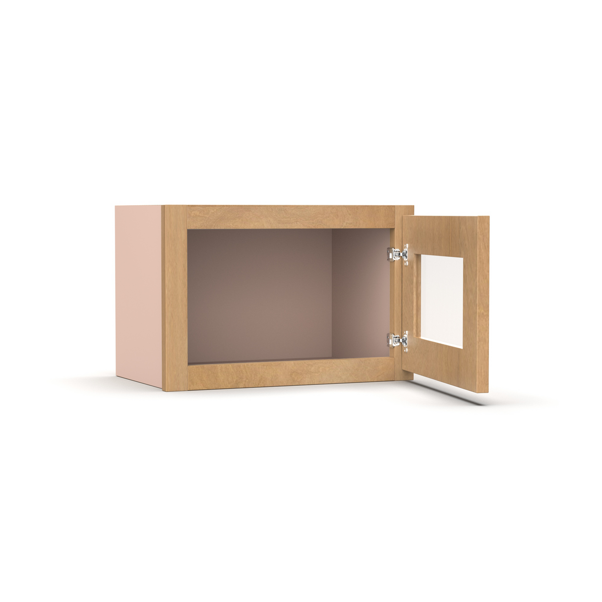 Liberty Shaker Karamel - 18 Inch Single Glass Door Wall Cabinet - 18" Width x 12" Height x 12" Depth