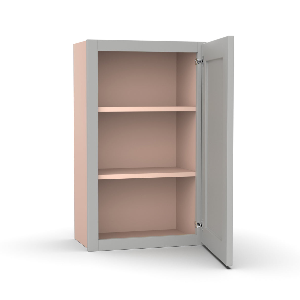 Liberty Shaker Ashen - 18 Inch Height Single Door Wall Cabinet - 18" Width x 30" Height x 12" Depth