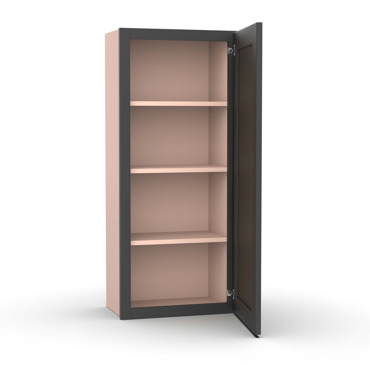 Liberty Shaker Grey - 18 Inch Height Single Door Wall Cabinet - 18" Width x 42" Height x 12" Depth