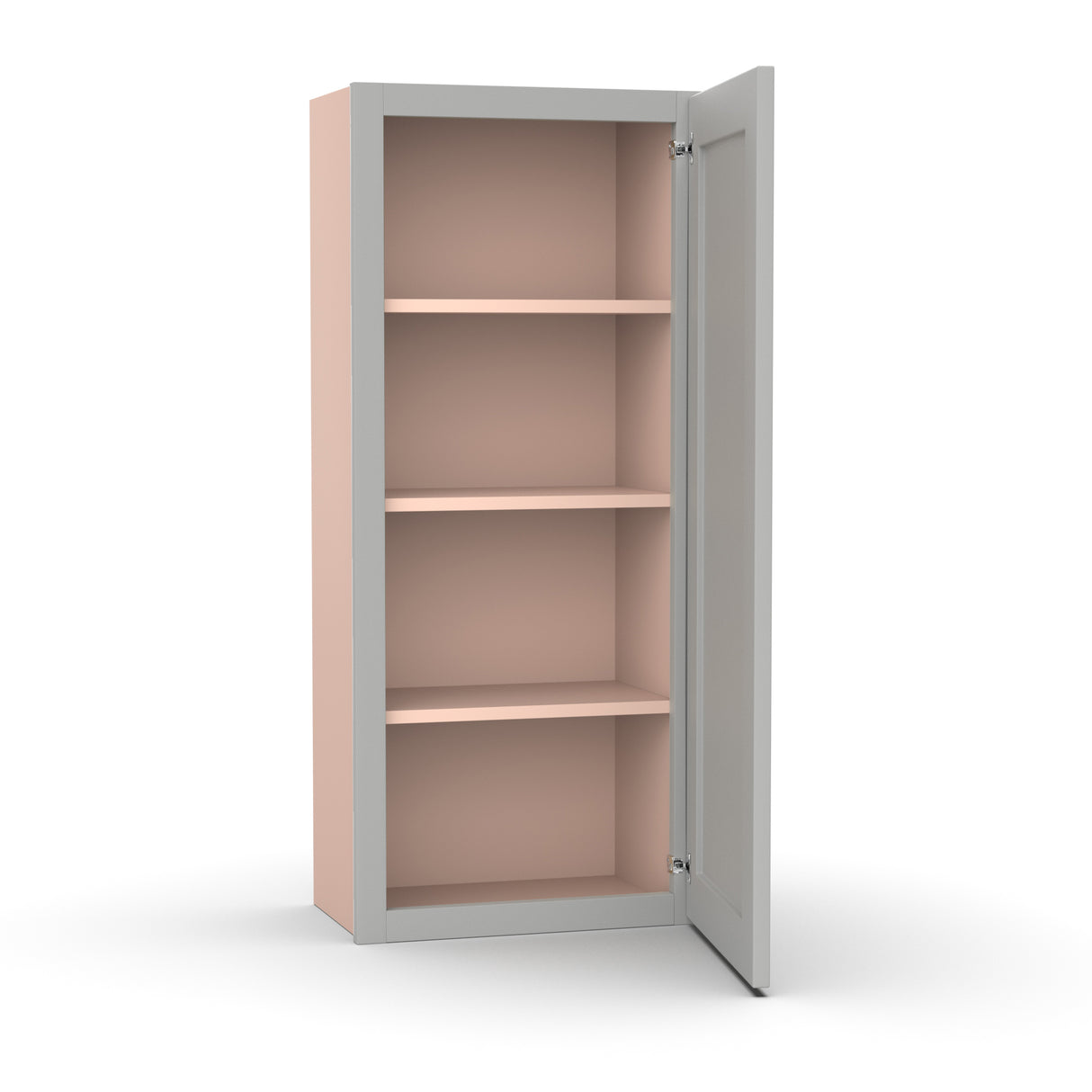 Liberty Shaker Ashen - 18 Inch Height Single Door Wall Cabinet - 18" Width x 42" Height x 12" Depth