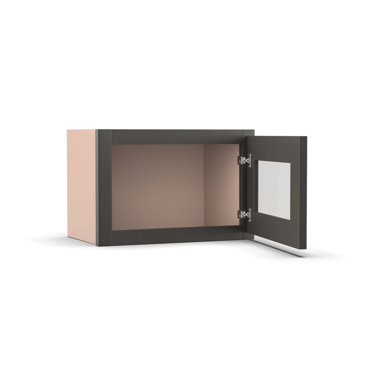 Liberty Shaker Grey - 21 Inch Single Glass Door Wall Cabinet - 21" Width x 12" Height x 12" Depth