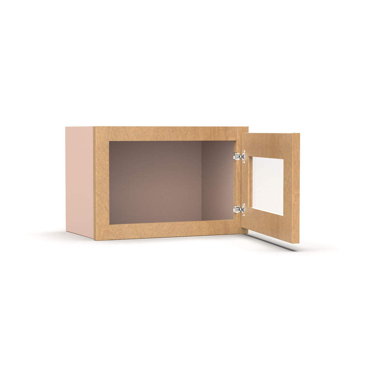 Liberty Shaker Karamel - 21 Inch Single Glass Door Wall Cabinet - 21" Width x 12" Height x 12" Depth