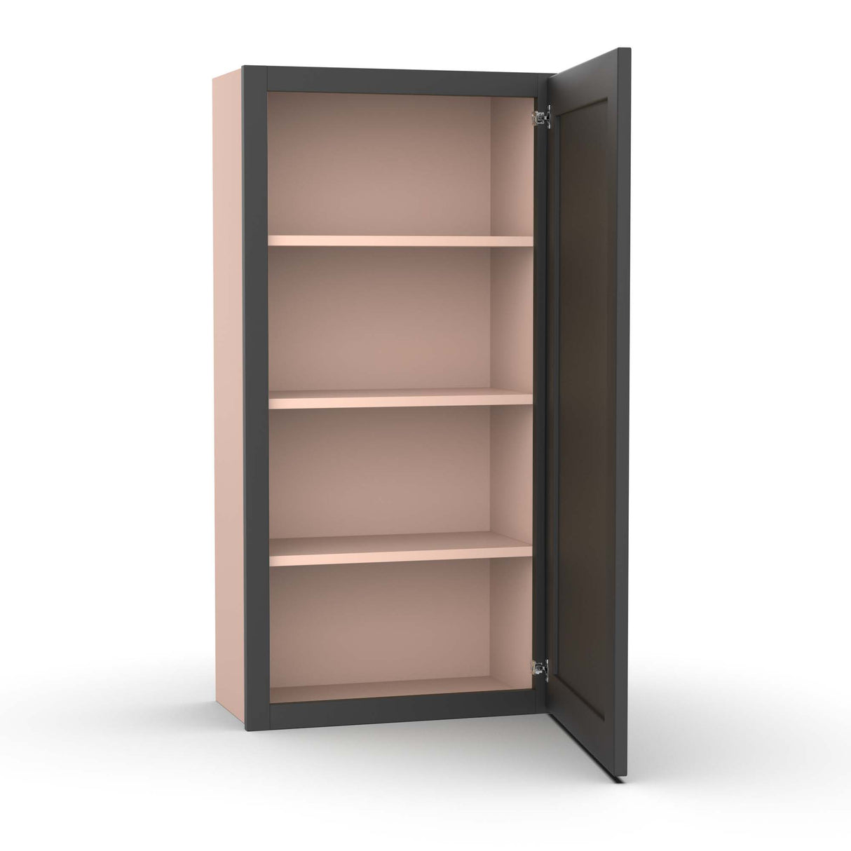 Liberty Shaker Grey - 21 Inch Height Single Door Wall Cabinet - 21" Width x 42" Height x 12" Depth