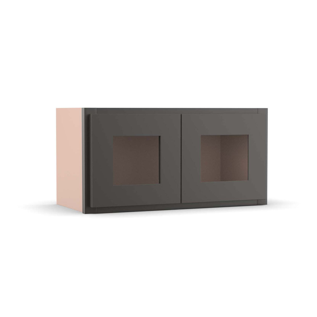 Liberty Shaker Grey - 24 Inch Double Glass Door Wall Cabinet - 24" Width x 12" Height x 12" Depth