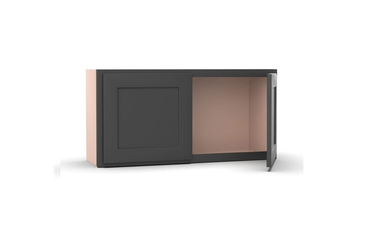 RTA - Liberty Shaker Grey - 12"Height Single Door Wall Cabinets - 24"W x 12"H x 12"D