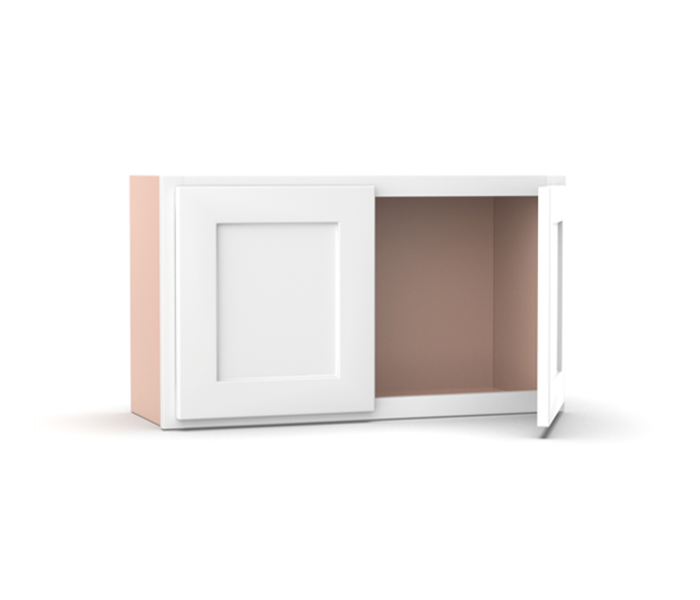 Liberty Shaker White - 30 Inch Height Double Door Wall Cabinet - 30" Width x 15" Height x 12" Depth