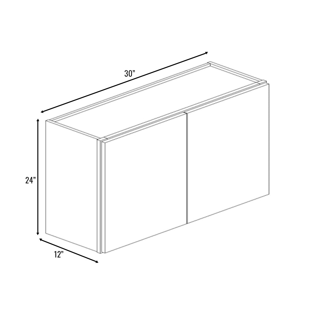 Liberty Shaker White - 30 Inch Height Double Door Wall Cabinet - 30" Width x 24" Height x 12" Depth