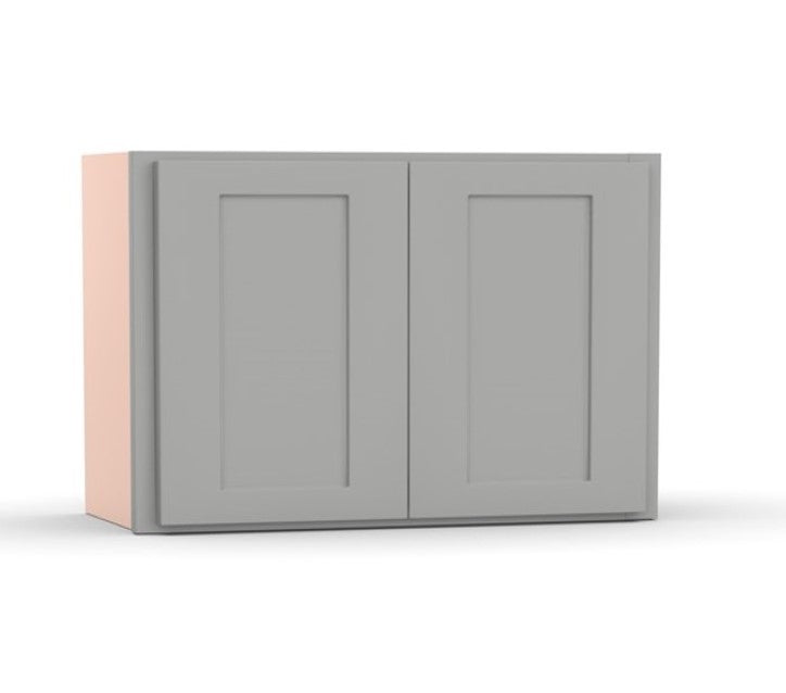 Liberty Shaker Ashen - 30 Inch Height Double Door Wall Cabinet - 30" Width x 24" Height x 12" Depth