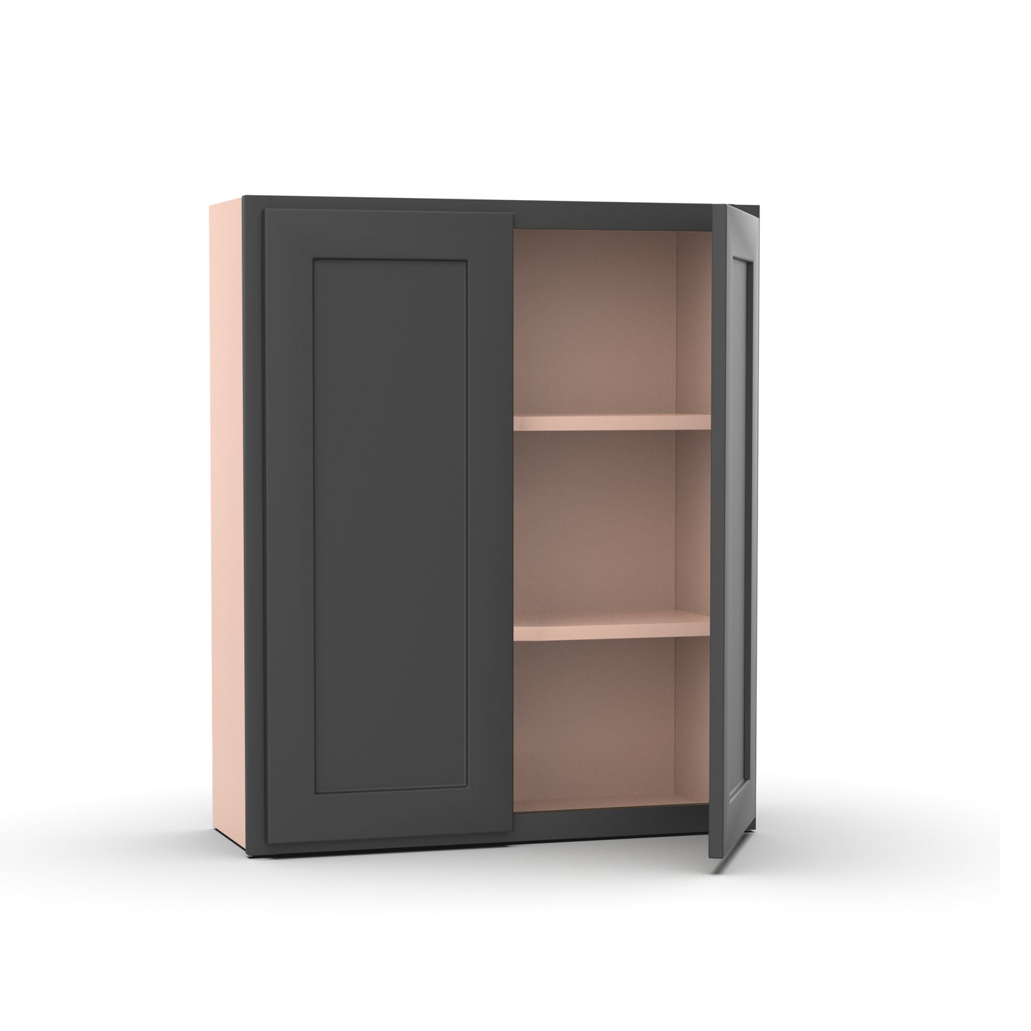 Liberty Shaker Grey - 30 Inch Height Double Door Wall Cabinet - 30" Width x 36" Height x 12" Depth