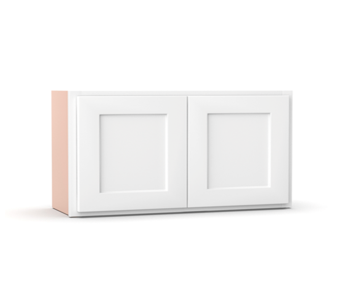Liberty Shaker White - 33 Inch Height Double Door Wall Cabinet - 33" Width x 12" Height x 12" Depth