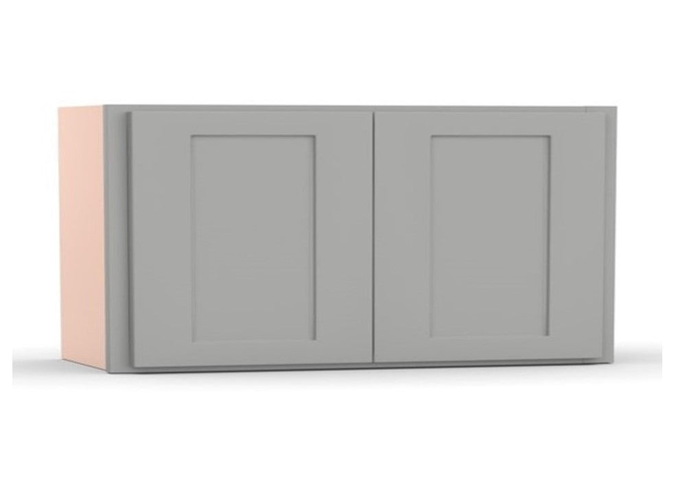 Liberty Shaker Ashen - 33 Inch Height Double Door Wall Cabinet - 33" Width x 12" Height x 12" Depth