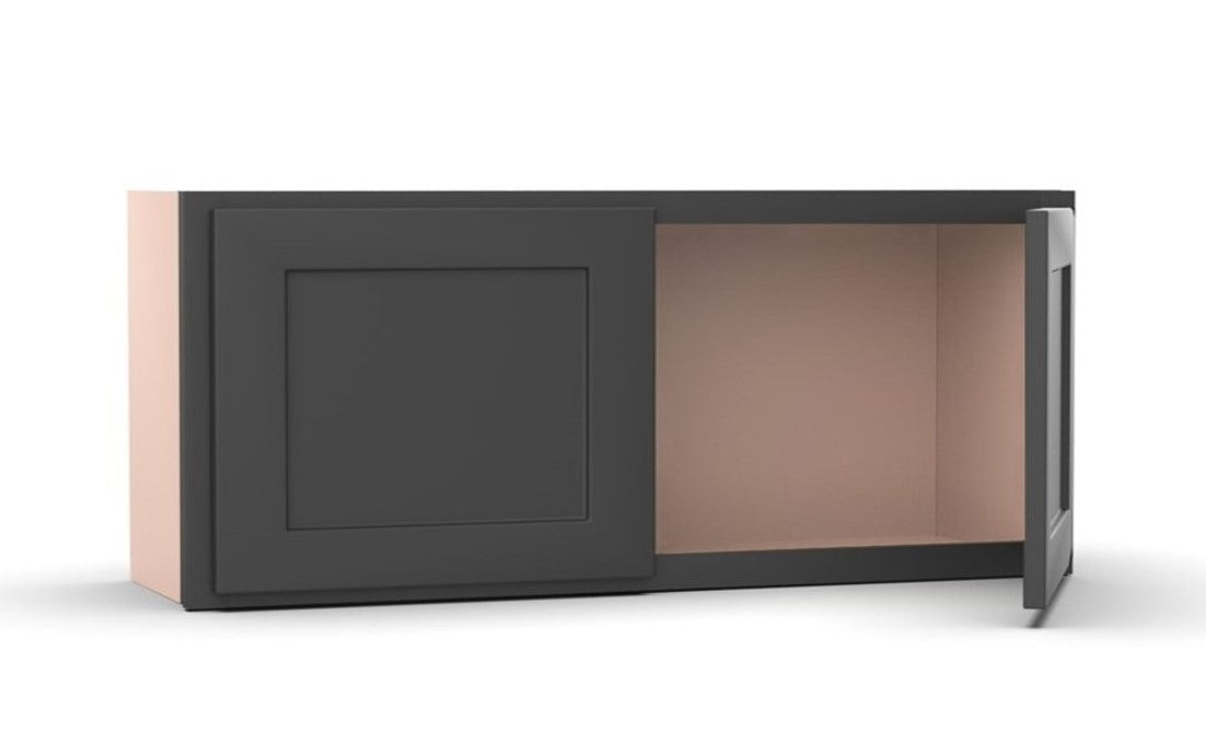 Liberty Shaker Grey - 33 Inch Height Double Door Wall Cabinet - 33" Width x 12" Height x 12" Depth