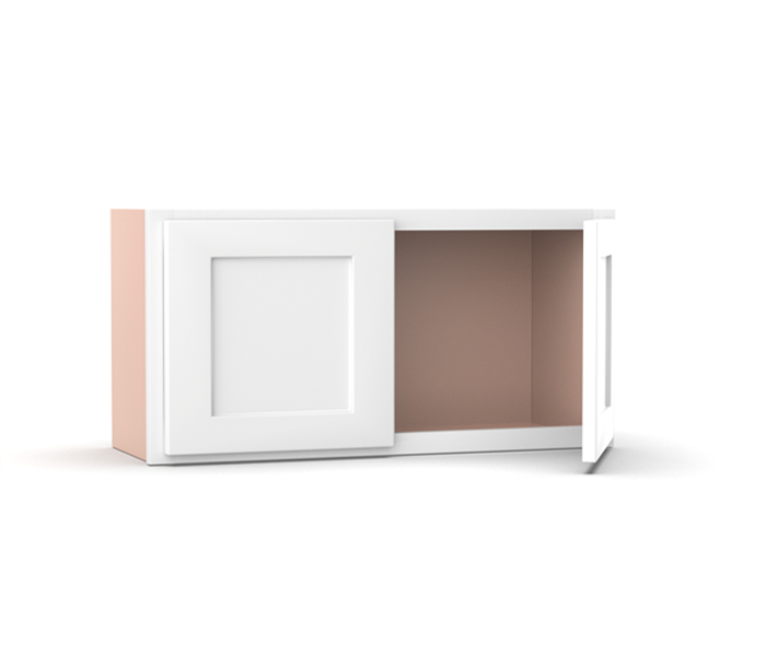 Liberty Shaker White - 33 Inch Height Double Door Wall Cabinet - 33" Width x 12" Height x 12" Depth