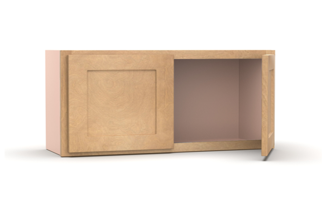 Liberty Shaker Karamel - 33 Inch Height Double Door Wall Cabinet - 33" Width x 12" Height x 12" Depth