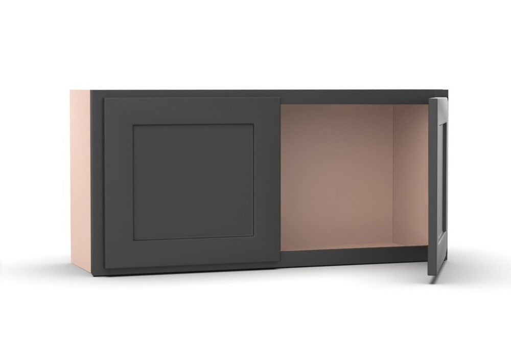Liberty Shaker Grey - 36 Inch Height Double Door Wall Cabinet - 36" Width x 15" Height x 12" Depth