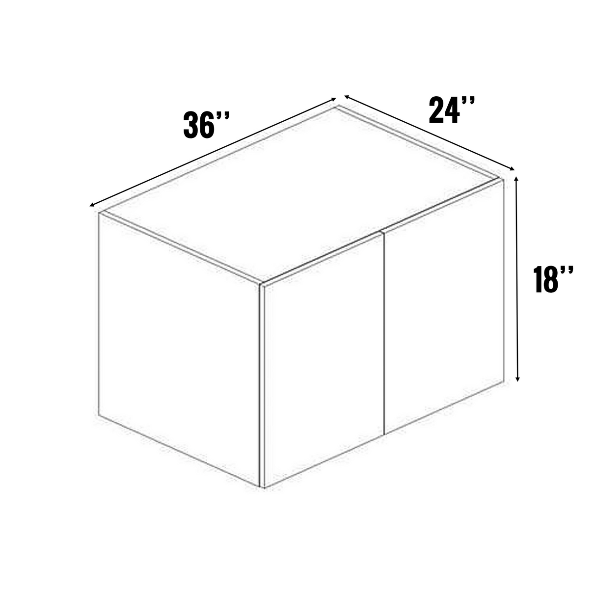RTA - Guayana Gloss - Wall Cabinet - 36"W x 18"H x 24"D - Frameless Cabinet