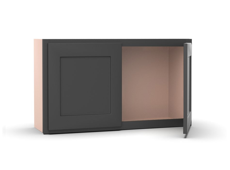 Liberty Shaker Grey - 36 Inch Height Double Door Wall Cabinet - 36" Width x 21" Height x 12" Depth