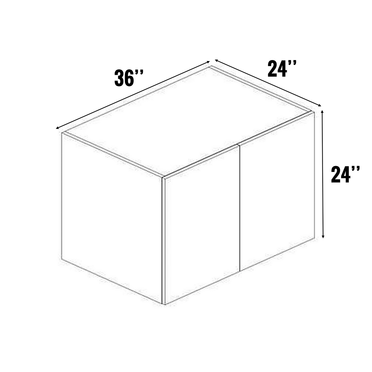 RTA - Guayana Gloss - Wall Cabinet - 36"W x 24"H x 24"D - Frameless Cabinet