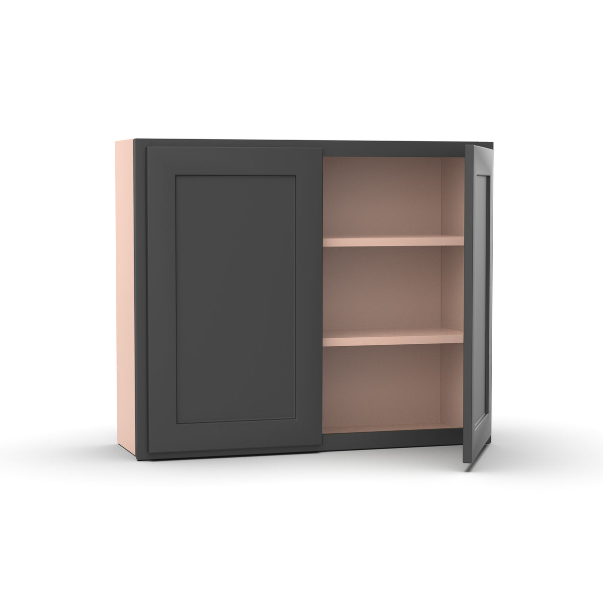 Liberty Shaker Grey - 36 Inch Height Double Door Wall Cabinet - 36" Width x 30" Height x 12" Depth