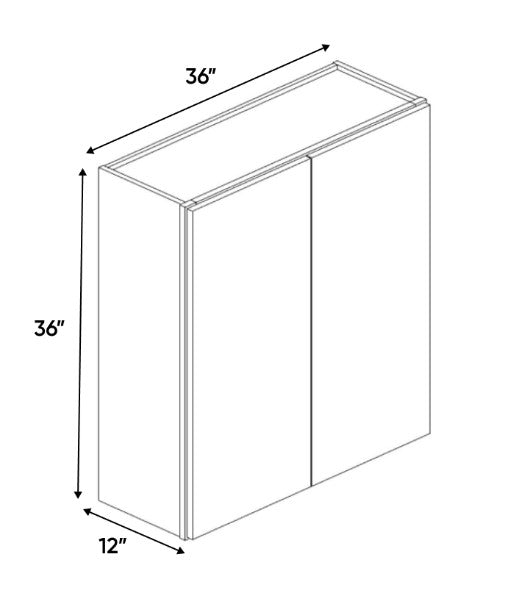 Liberty Shaker Ashen - 36 Inch Height Double Door Wall Cabinet - 36" Width x 36" Height x 12" Depth