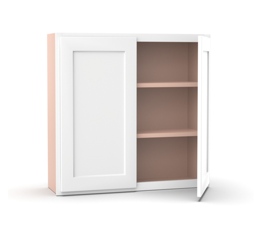 Liberty Shaker White - 36 Inch Height Double Door Wall Cabinet - 36" Width x 36" Height x 12" Depth