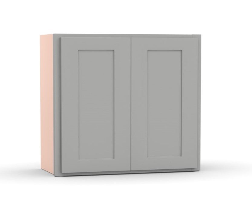 Liberty Shaker Ashen - 39 Inch Height Double Door Wall Cabinet - 39" Width x 30" Height x 12" Depth