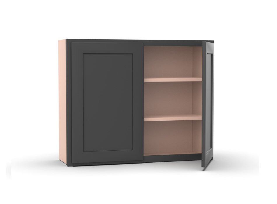 Liberty Shaker Grey - 39 Inch Height Double Door Wall Cabinet - 39" Width x 30" Height x 12" Depth
