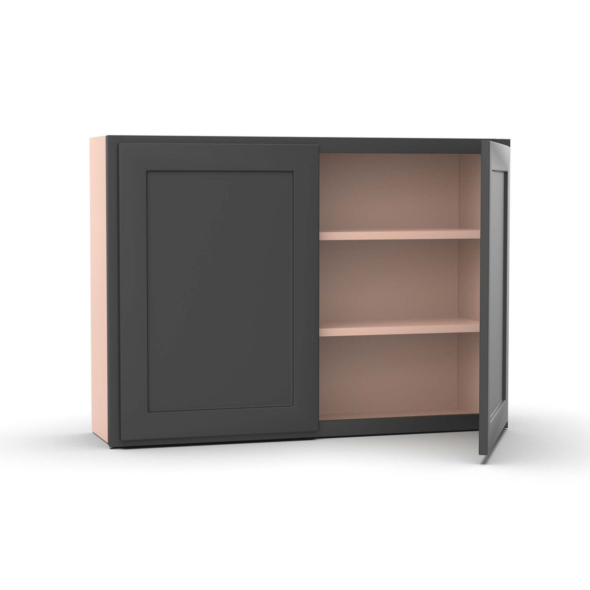 Liberty Shaker Grey - 42 Inch Height Double Door Wall Cabinet - 42" Width x 30" Height x 12" Depth