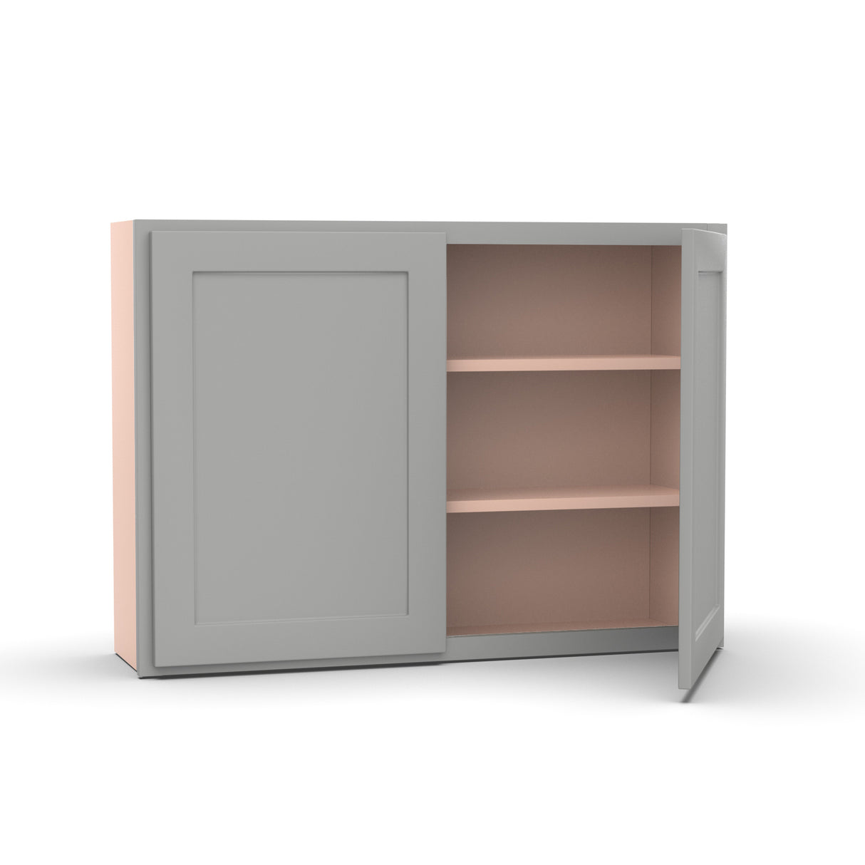 Liberty Shaker Ashen - 42 Inch Height Double Door Wall Cabinet - 42" Width x 30" Height x 12" Depth