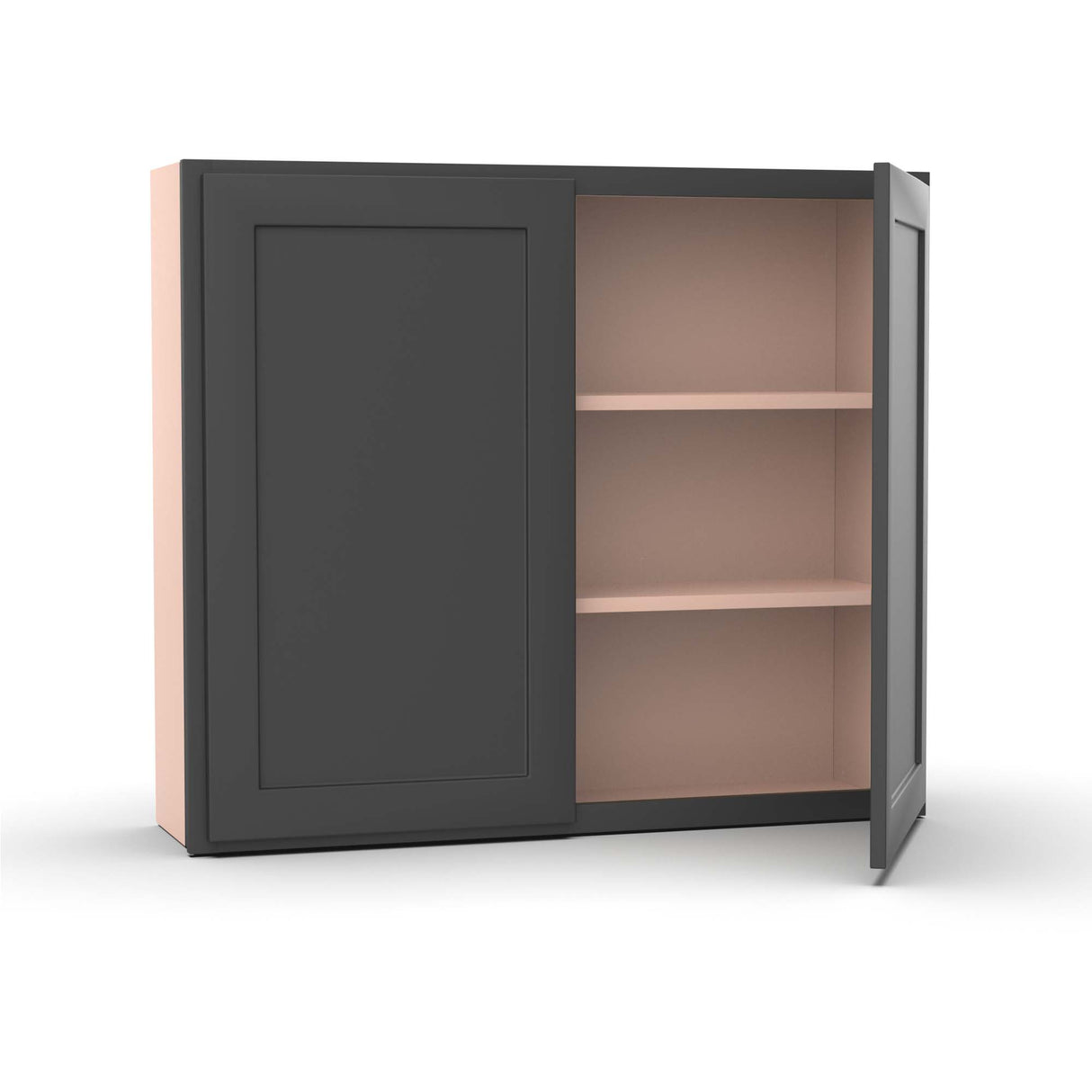 Liberty Shaker Grey - 42 Inch Height Double Door Wall Cabinet - 42" Width x 36" Height x 12" Depth