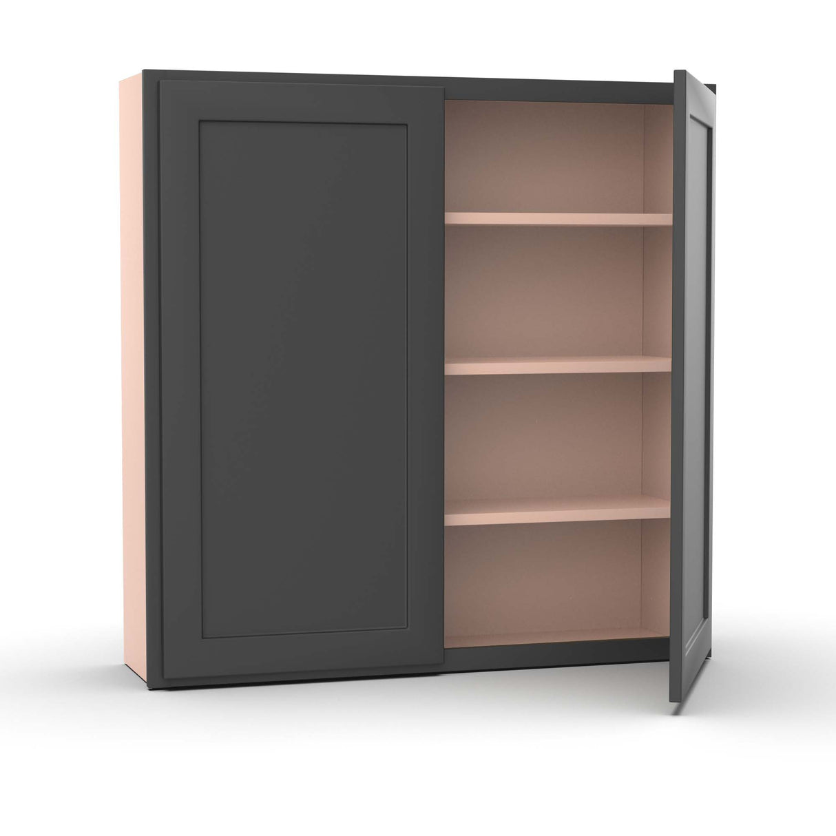 Liberty Shaker Grey - 42 Inch Height Double Door Wall Cabinet - 42" Width x 42" Height x 12" Depth