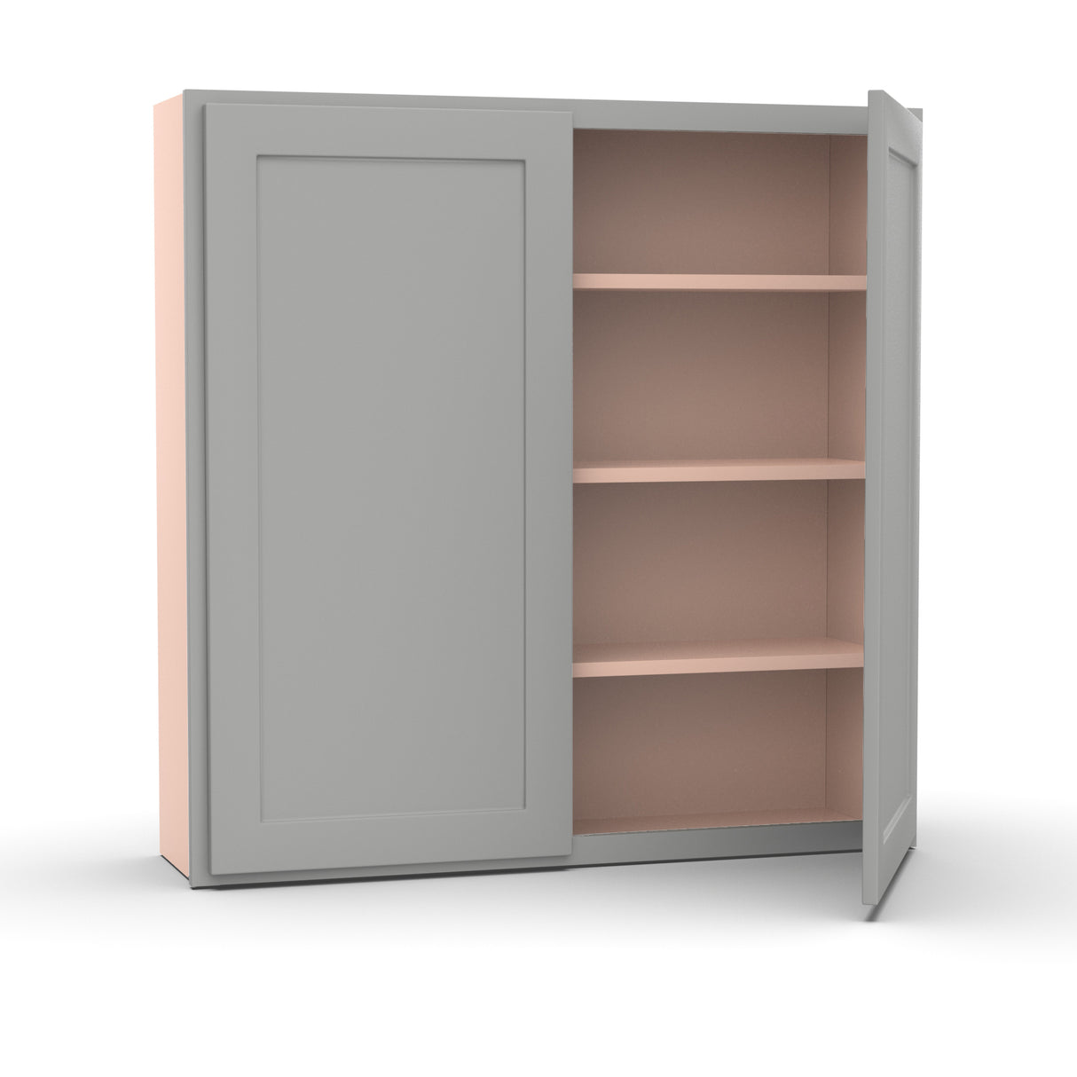 Liberty Shaker Ashen - 42 Inch Height Double Door Wall Cabinet - 42" Width x 42" Height x 12" Depth