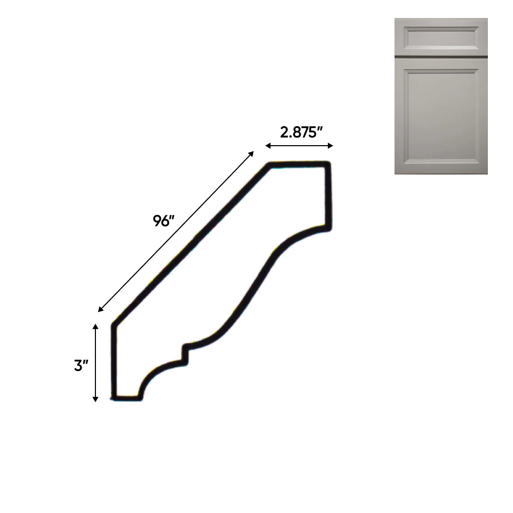 Windsor Ashen - 3 Inch Crown Moldings Accessories - 2.875