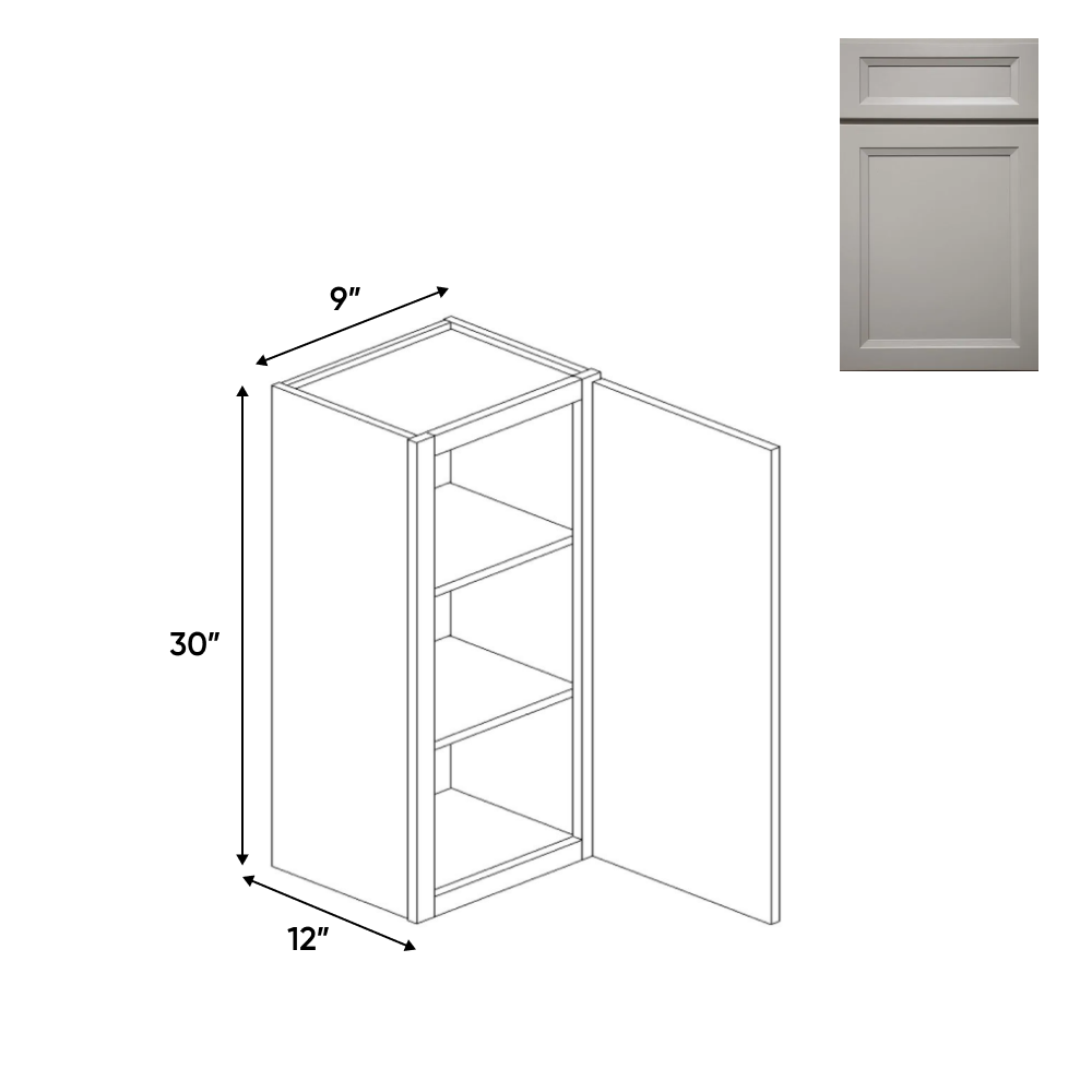Windsor Ashen - 9 Inch Height Single Door Wall Cabinet - 9