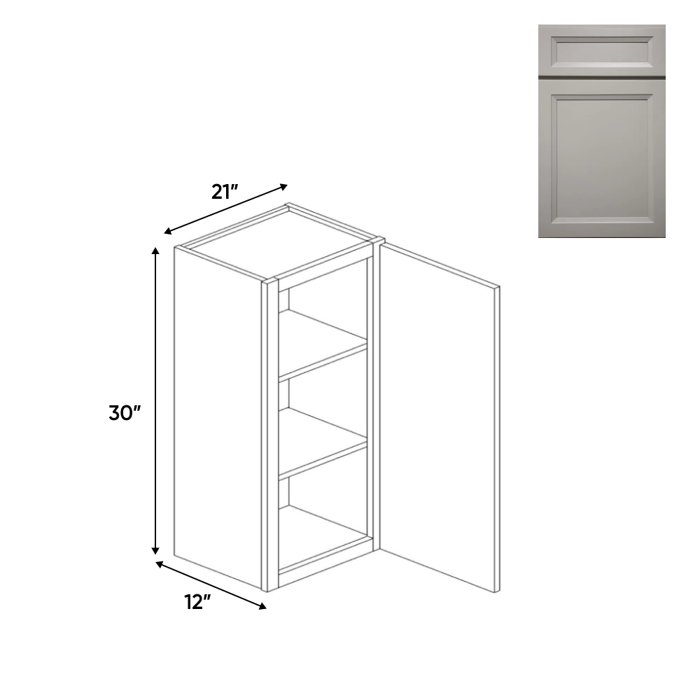 Windsor Ashen - 21 Inch Height Single Door Wall Cabinet - 21