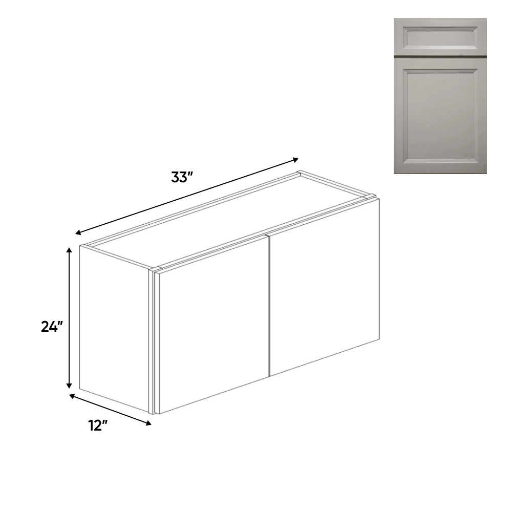 Windsor Ashen - 33 Inch Height Double Door Wall Cabinet - 33