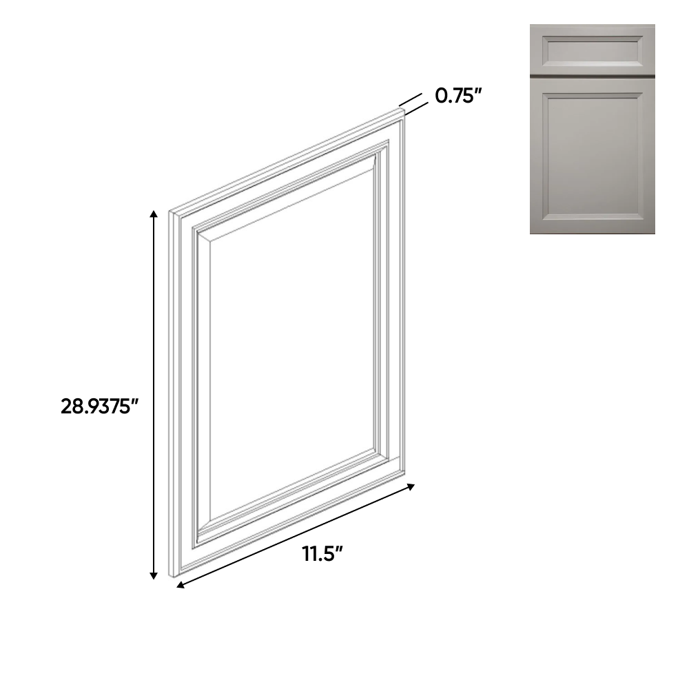 Windsor Ashen - 11.5 Inch Decorative End Panel Doors Accessories - 11.5" Width x 28.9375" Height x .75" Depth