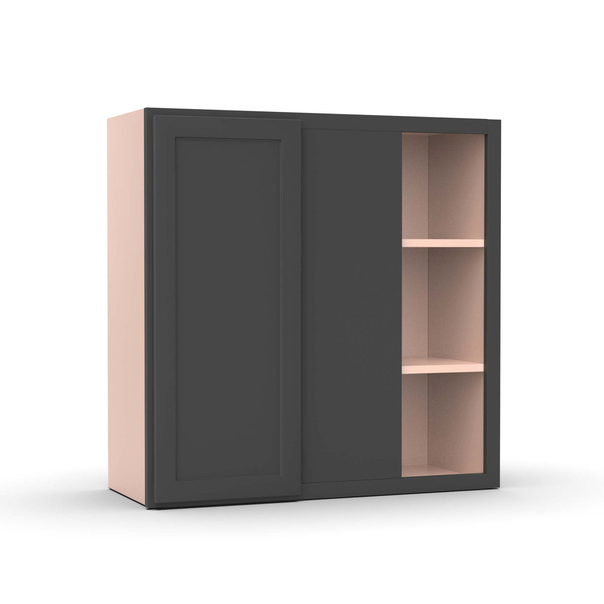 Liberty Shaker Grey - 30x30 Inch Wall Blind Corner Wall Cabinet - 30" Width x 30" Height x 12" Depth