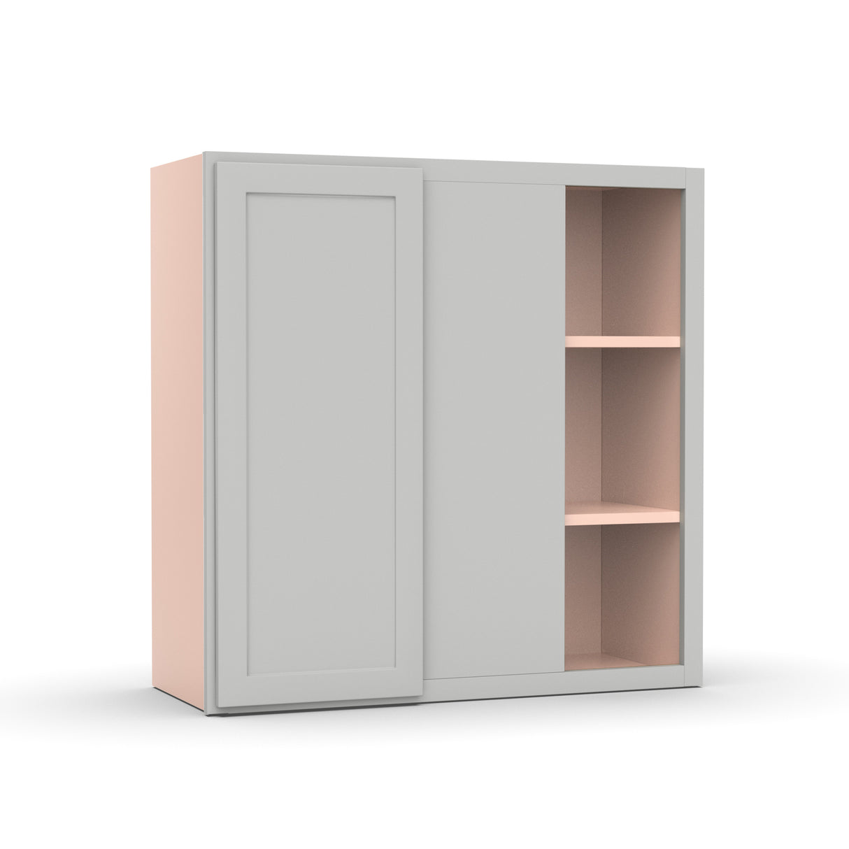 Liberty Shaker Ashen - 30x30 Inch Wall Blind Corner Wall Cabinet - 30" Width x 30" Height x 12" Depth