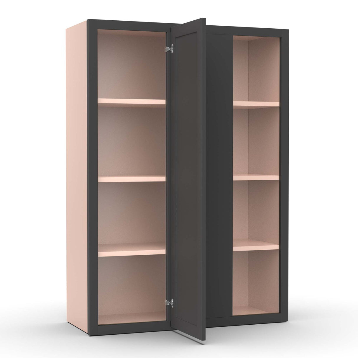 Liberty Shaker Grey - 30x42 Inch Wall Blind Corner Wall Cabinet - 30" Width x 42" Height x 12" Depth