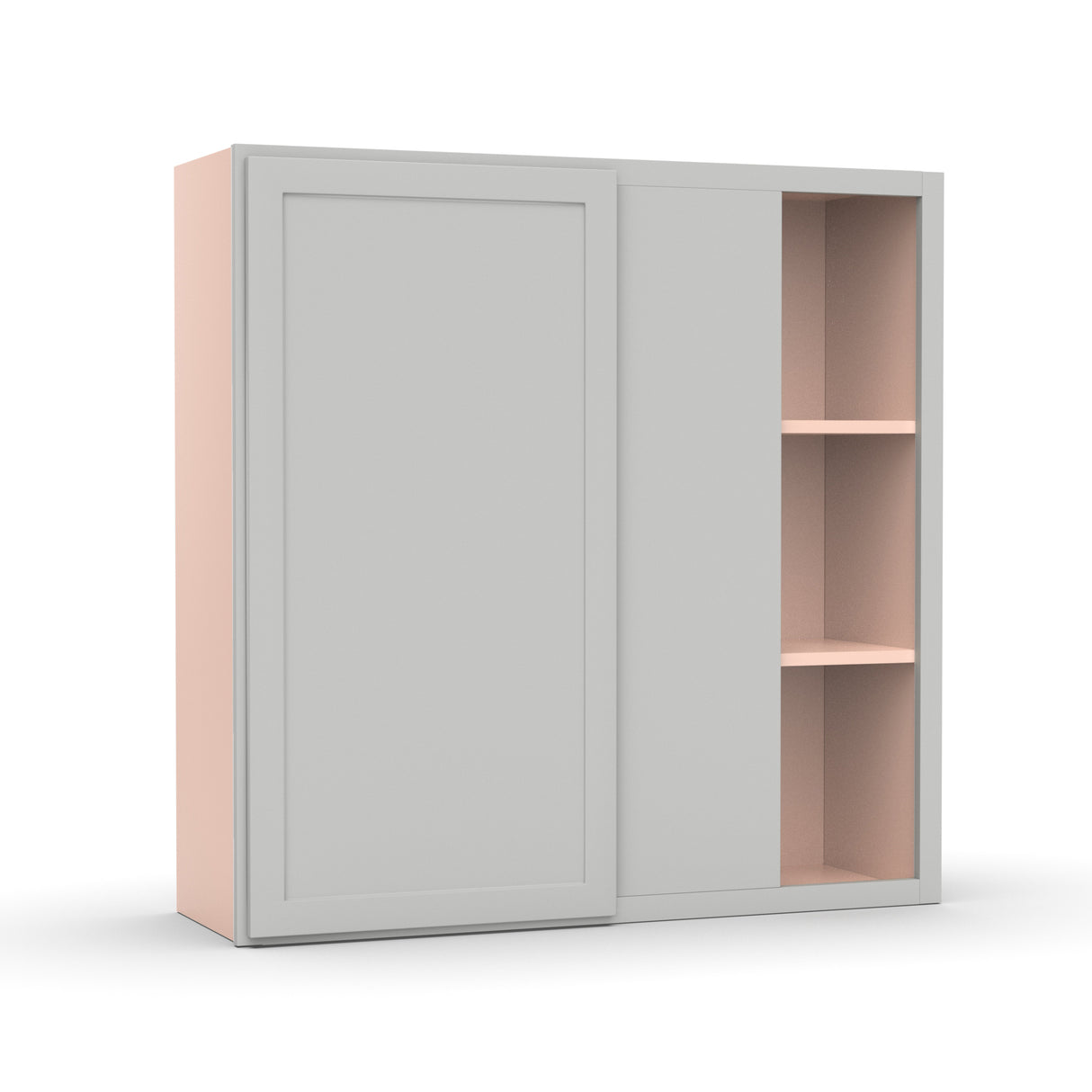 Liberty Shaker Ashen - 36x36 Inch Wall Blind Corner Wall Cabinet - 36" Width x 36" Height x 12" Depth