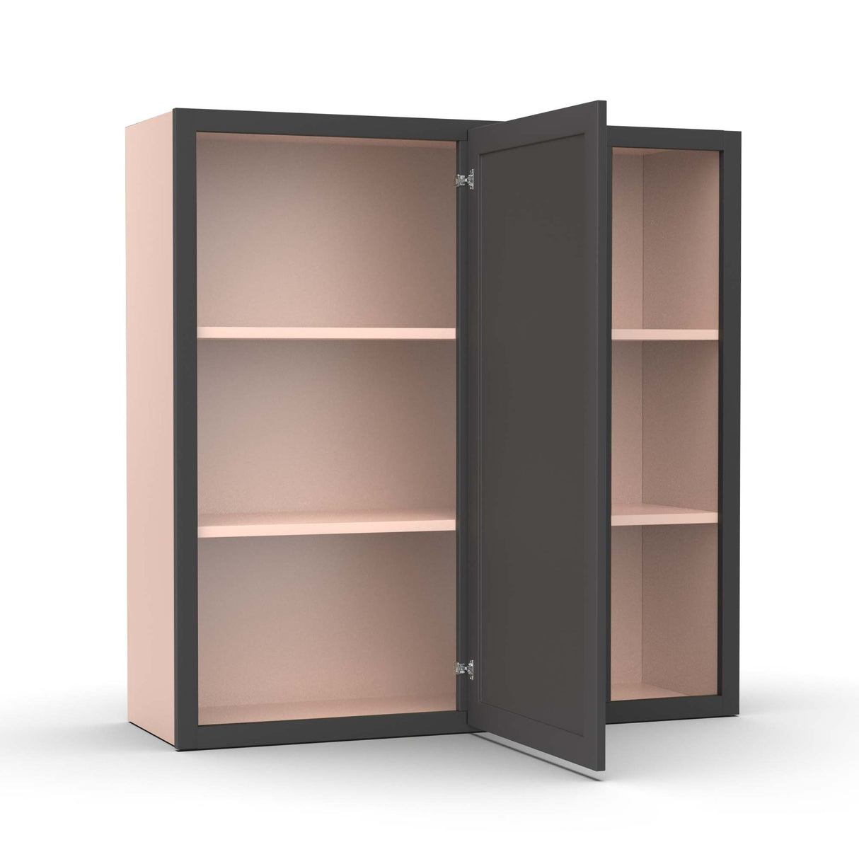 Liberty Shaker Grey - 36x36 Inch Wall Blind Corner Wall Cabinet - 36" Width x 36" Height x 12" Depth