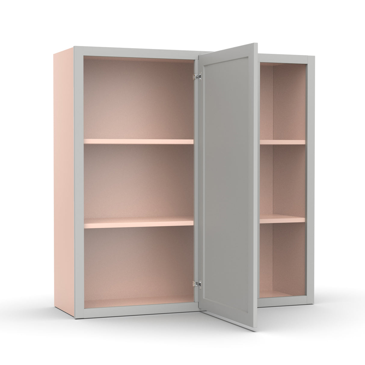 Liberty Shaker Ashen - 36x36 Inch Wall Blind Corner Wall Cabinet - 36" Width x 36" Height x 12" Depth