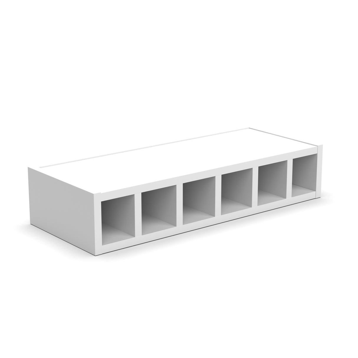 Liberty Shaker White - 6x30 Inch Slotted Cubbie Wall Cabinet - 30" Width x 6" Height x 12" Depth