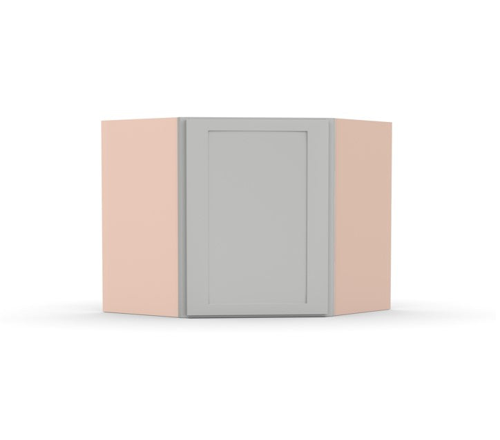Liberty Shaker Ashen - 24 Inch Diagonal Corner Wall Cabinet - 24" Width x 12" Height x 12" Depth