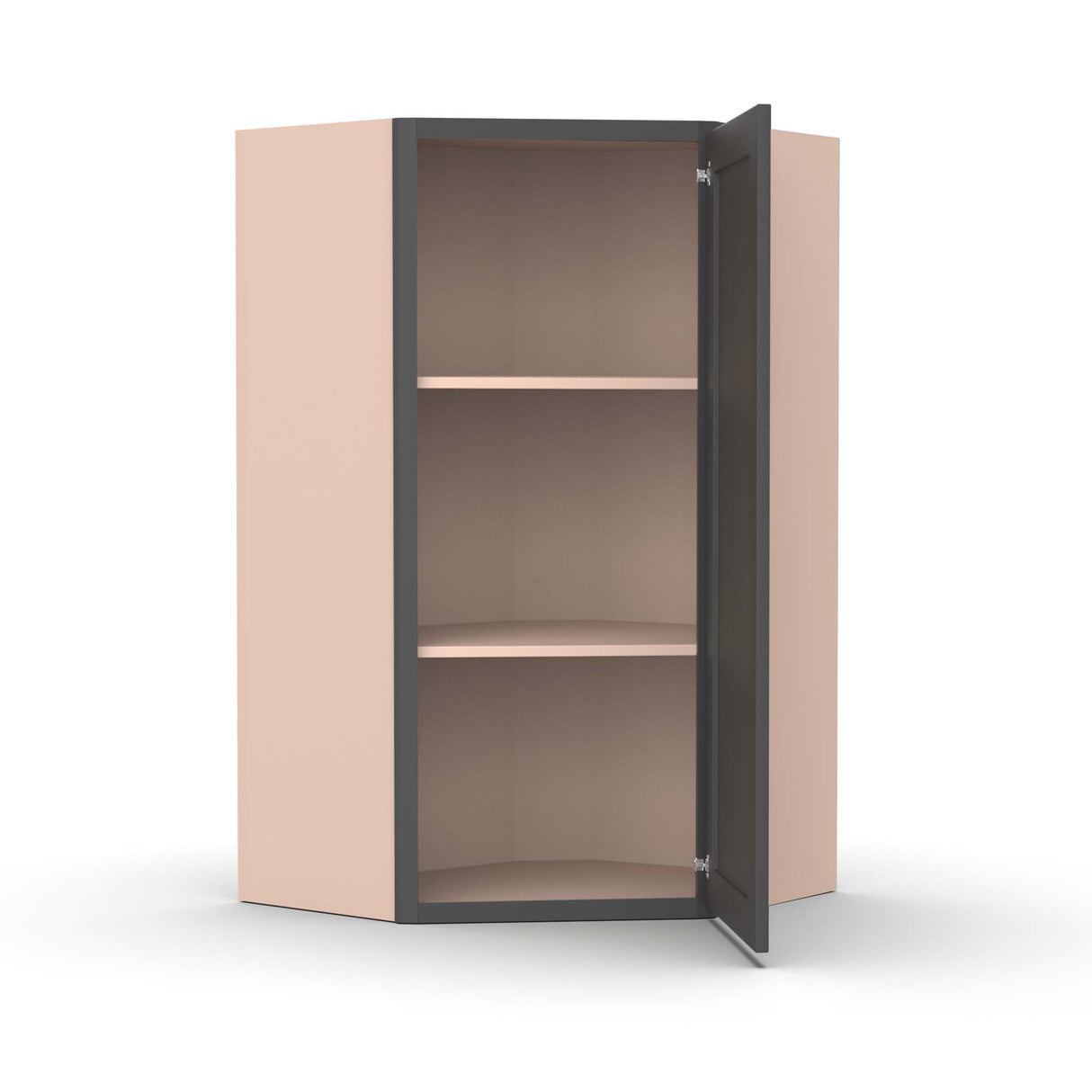 Liberty Shaker Grey - 24 Inch Diagonal Corner Wall Cabinet - 24" Width x 30" Height x 12" Depth